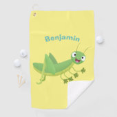 Serviette De Golf Cute green happy grasshopper cartoon (En situation)