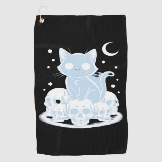 Serviette De Golf Cute Halloween Kitten Chat Gothique Esthétique Ess (Devant)