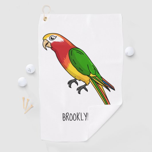 Serviette De Golf Cute happy parrot (En situation)