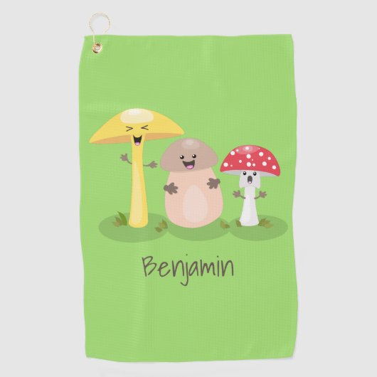 Serviette De Golf Cute kawaii champignon champignon toadstool (Devant)