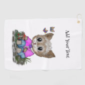 Serviette De Golf Cute Kitty Chat et Papillon (Horizontal)