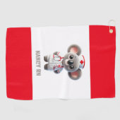 Serviette De Golf Cute Koala infirmière de l'ours avec stéthoscope r (Horizontal)