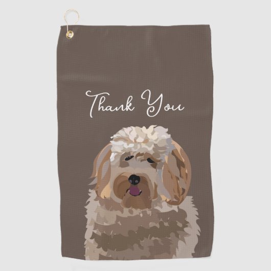 Serviette De Golf Cute Labradoodle Chien Personnalisé (Devant)