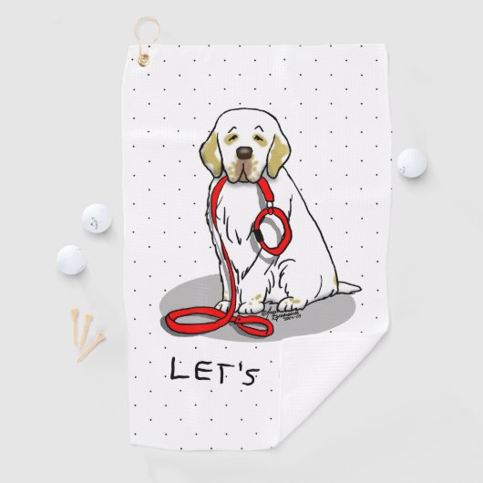 Serviette De Golf Cute Let's Go! Walk Clumber Spaniel Dog (lemon 1) (En situation)