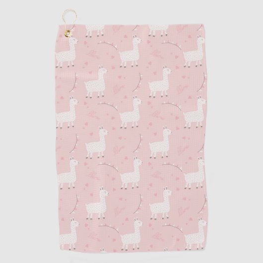 Serviette De Golf Cute llama seamless (Devant)
