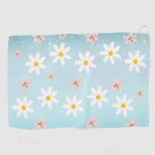 Serviette De Golf Cute Modern Daisy Fleur de lys Rustique transparen (Horizontal)