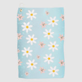Serviette De Golf Cute Modern Daisy Fleur de lys Rustique transparen (Devant)
