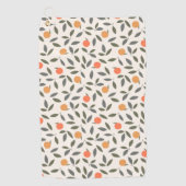Serviette De Golf Cute Orange et Motif Feuille (Devant)