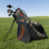 Serviette De Golf Cute Orange Tabby vs Human Foot  (Vert)