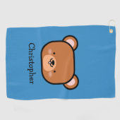 Serviette De Golf Cute Ours Teddy Personnalisé (Horizontal)