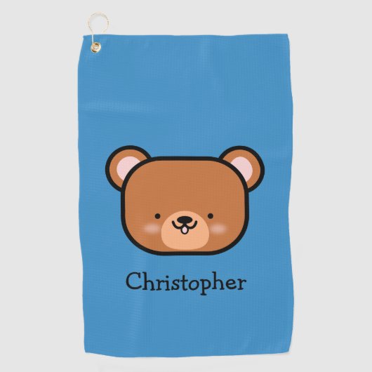 Serviette De Golf Cute Ours Teddy Personnalisé (Devant)