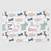 Serviette De Golf Cute Pastel Baby Motif animal (Horizontal)