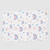 Serviette De Golf Cute Rainbows & Hearts Motif (Horizontal)