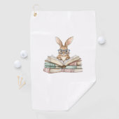 Serviette De Golf Cute Reading Bunny Glasses Books Bookworm Reader T (En situation)