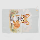 Serviette De Golf Cute Red Pembroke Welsh Corgi Dog (Horizontal)