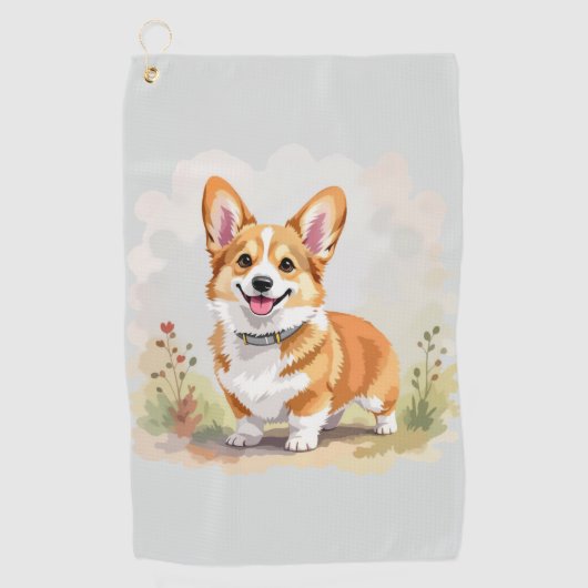 Serviette De Golf Cute Red Pembroke Welsh Corgi Dog (Devant)
