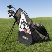 Serviette De Golf Cute Siberian Husky nom personnalisé Golf Towel (Vert)