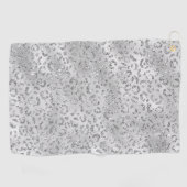 Serviette De Golf Cute Silver Cheetah Leopard Motif d'impression (Horizontal)