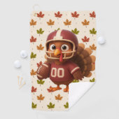 Serviette De Golf Cute Thanksgiving day football turkey (En situation)