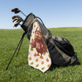 Serviette De Golf Cute Thanksgiving day football turkey (Vert)
