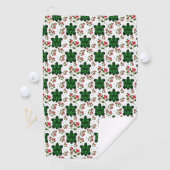 Serviette De Golf Cute Turtle and Floral Seamless Pattern  (En situation)