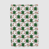 Serviette De Golf Cute Turtle and Floral Seamless Pattern  (Devant)