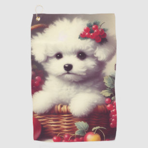 Serviette De Golf Cute Vintage Bichon Frisé Peinture