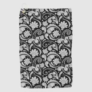 Serviette De Golf Cute vintage noir blanc paisley motif