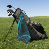 Serviette De Golf Cyan clair et courbes foncées sur arrière - plan f (Vert)