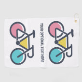Serviette De Golf Cyclisme de texte personnalisé (Horizontal)