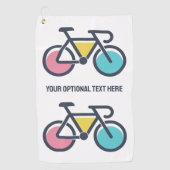 Serviette De Golf Cyclisme de texte personnalisé (Devant)
