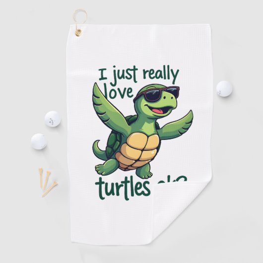 Serviette De Golf Dabbing Sea Turtle J'Aime Vraiment Les Tortues Ok_ (En situation)