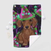 Serviette De Golf Dachshund (En situation)