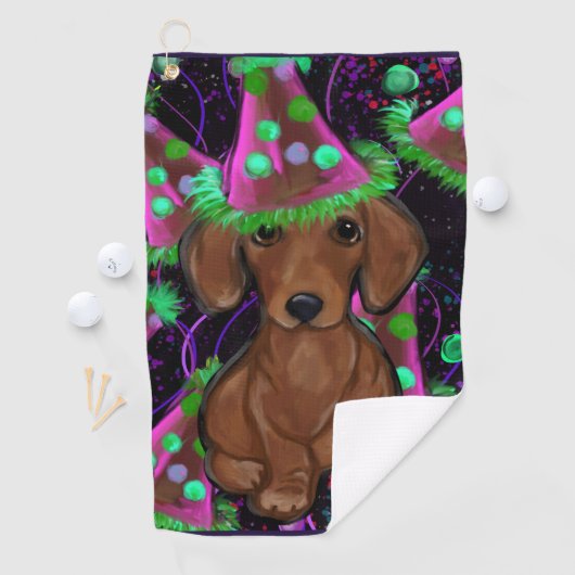Serviette De Golf Dachshund (En situation)