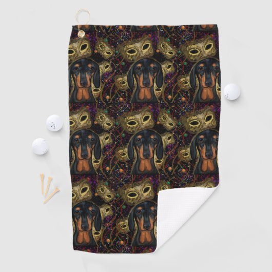 Serviette De Golf Dachshund (En situation)