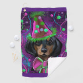 Serviette De Golf Dachshund (En situation)