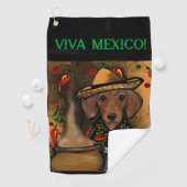 Serviette De Golf Dachshund (En situation)