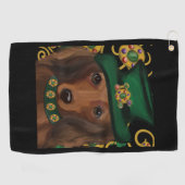 Serviette De Golf Dachshund aux longs poils rouges (Horizontal)