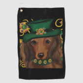 Serviette De Golf Dachshund aux longs poils rouges (Devant)