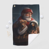 Serviette De Golf Dachshund Avec Noël Festif Du Père Noël (En situation)