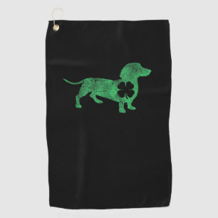 Serviette De Golf Dachshund Chien Shamrock St. Patrick's Day Saint P