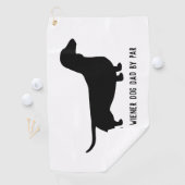 Serviette De Golf Dachshund Chien Silhouette Texte personnalisé (En situation)