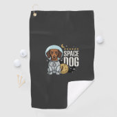 Serviette De Golf Dachshund Chien Spatial Astronaute Vecteur (En situation)