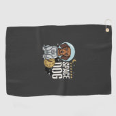 Serviette De Golf Dachshund Chien Spatial Astronaute Vecteur (Horizontal)