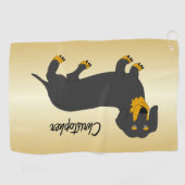 Serviette De Golf Dachshund Design personnalisé (Horizontal)