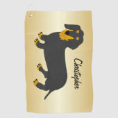 Serviette De Golf Dachshund Design personnalisé (Devant)