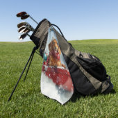 Serviette De Golf Dachshund Dog in Sledge Let it neige Noël (Vert)