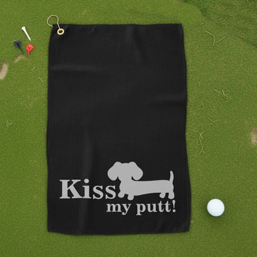 Serviette De Golf Dachshund Golf Serviette Funny Embrasser Mon chien
