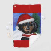 Serviette De Golf Dachshund ou teckel (En situation)