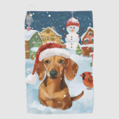 Serviette De Golf Dachshund Winter Wonderland Christmas Joy (Devant)